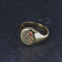 Load image into Gallery viewer, 9ct yellow gold and peach orange sapphires
